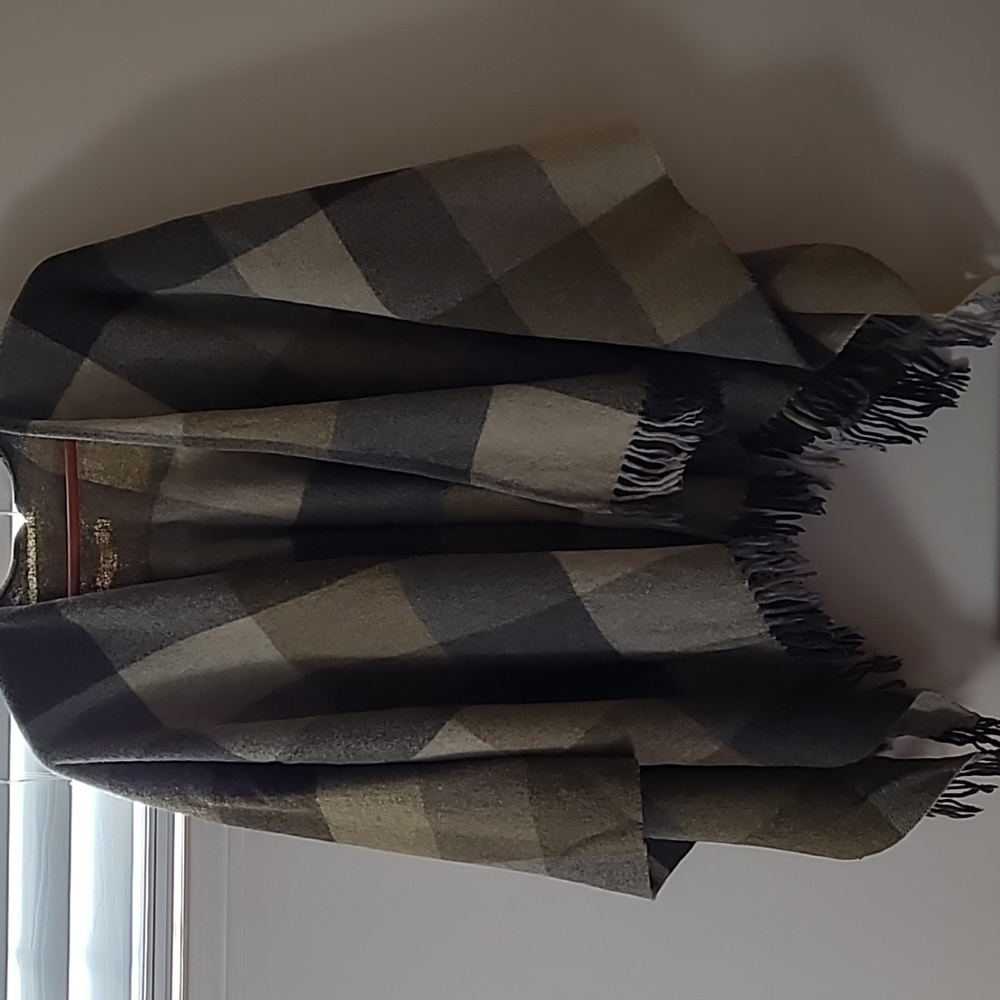 Plaid Poncho Throw